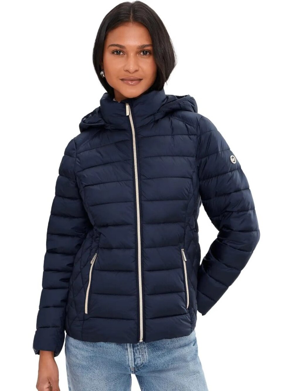 Michael Kors packable down puffer jacket with zipper hood (seen in bag) Size XL